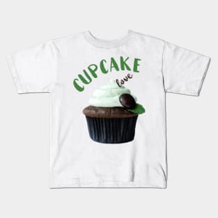 Cupcake Love Mint Chocolate Cupcake Kids T-Shirt